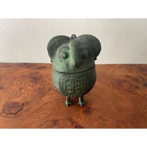 1960's Indian Bronze Owl Incense Burner